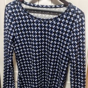 Blue/White Geometrical Top New Without Tags
